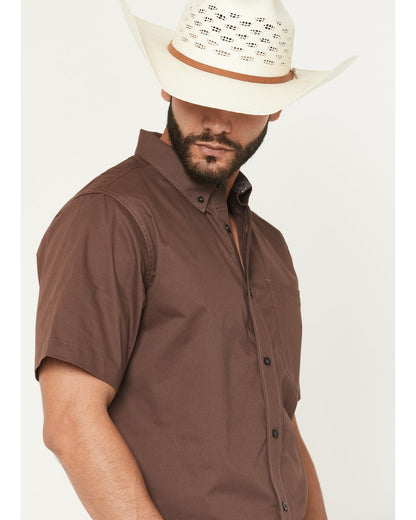 Cody James Men's Basic Twill Short Sleeve Button-Down Stretch Western
