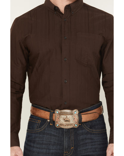 Cody James Men's Old West Tonal Striped Print Long Sleeve Button-Down