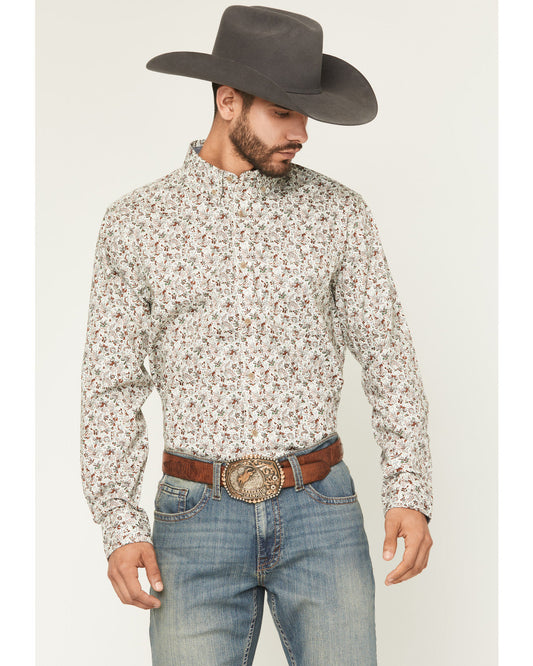 Cody James Men's Picher Floral Print Long Sleeve Button-Down Stretch W