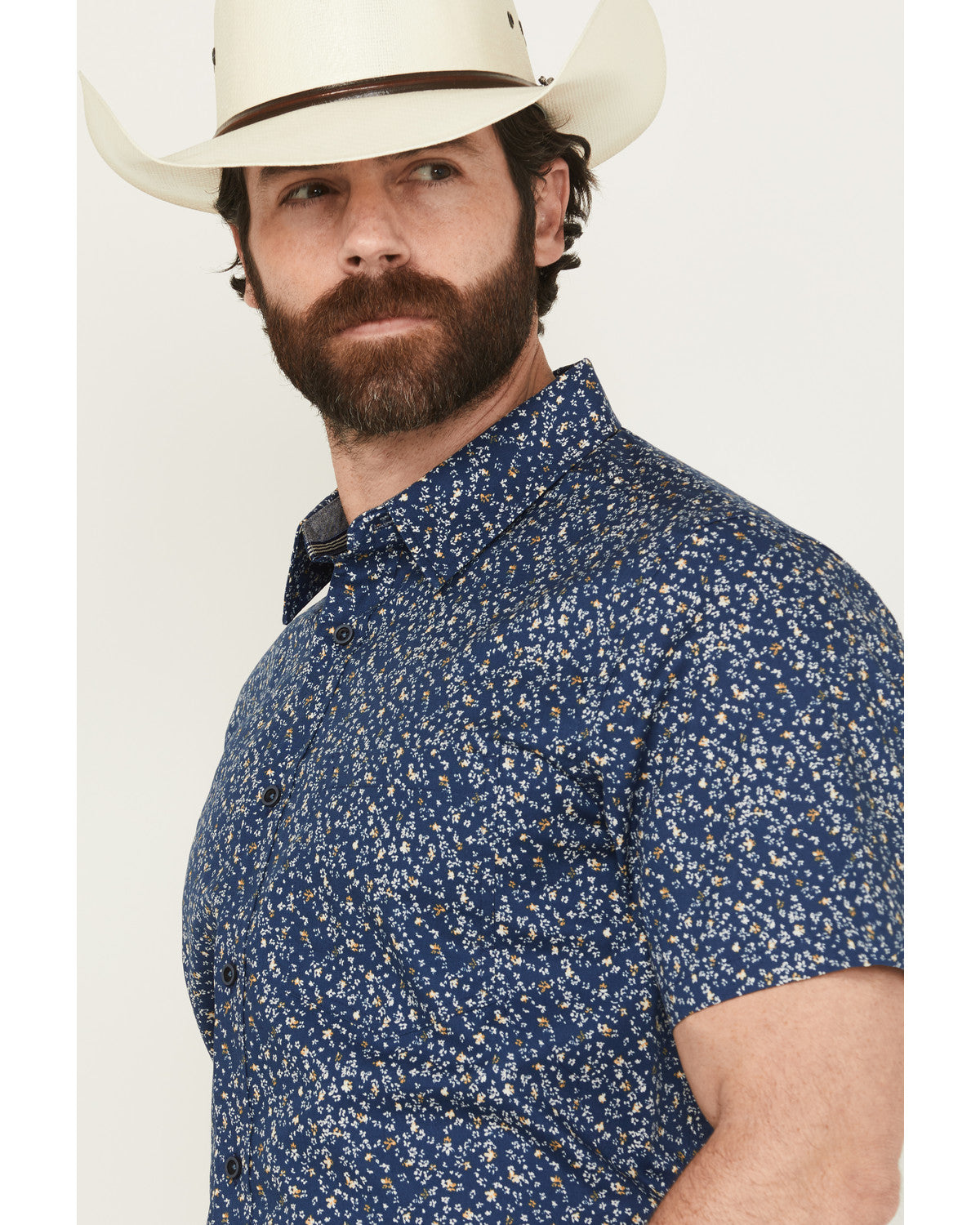 Cody James Men's Vanguard Floral Print Short Sleeve Button-Down Stretc