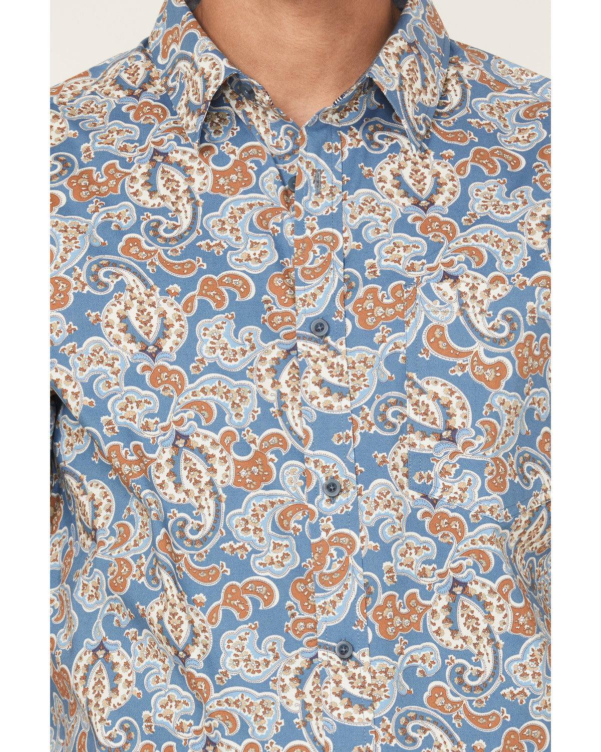 Cody James Men's Boise Paisley Print Short Sleeve Button-Down Stretch