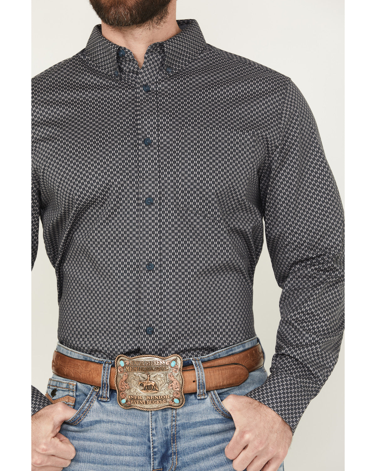 Cody James Men's San Juan Geo Print Long Sleeve Button-Down Stretch We