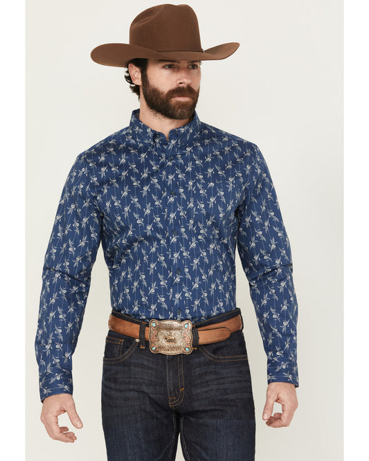 Cody James Men's Gila Grove Floral Striped Long Sleeve Button-Down Str