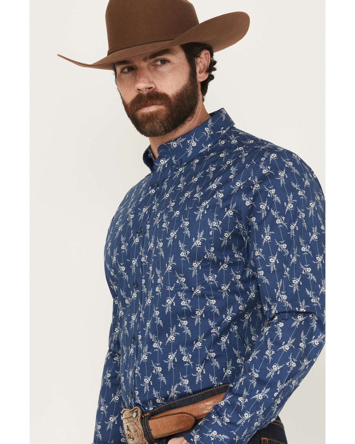 Cody James Men's Gila Grove Floral Striped Long Sleeve Button-Down Str