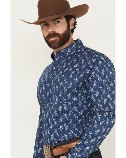 Cody James Men's Gila Grove Floral Striped Long Sleeve Button-Down Str