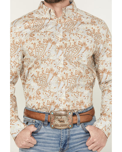 Cody James Men's Porter Floral Print Long Sleeve Button-Down Stretch W