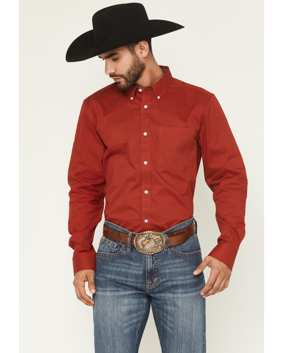 Cody James Men's Basic Twill Long Sleeve Button-Down Performance Weste
