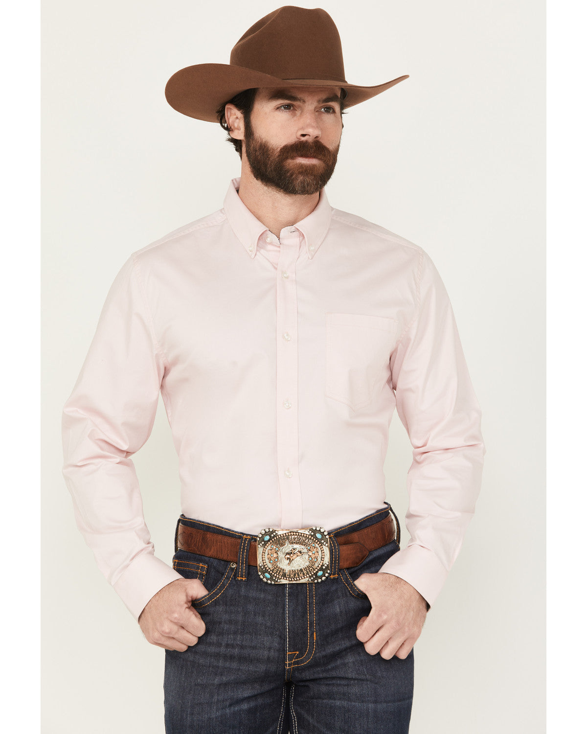 Cody James Men's Performance Twill Solid Long Sleeve Button-Down Stret