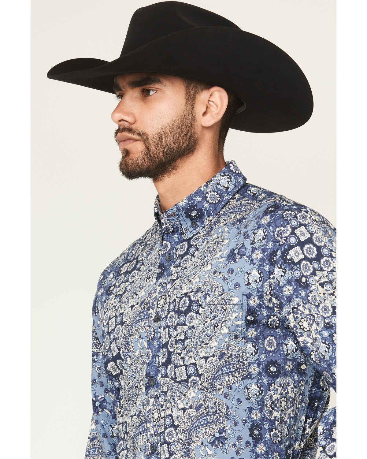 Cody James Men's Ride 'Em Cowboy Paisley Print Long Sleeve Button-Down