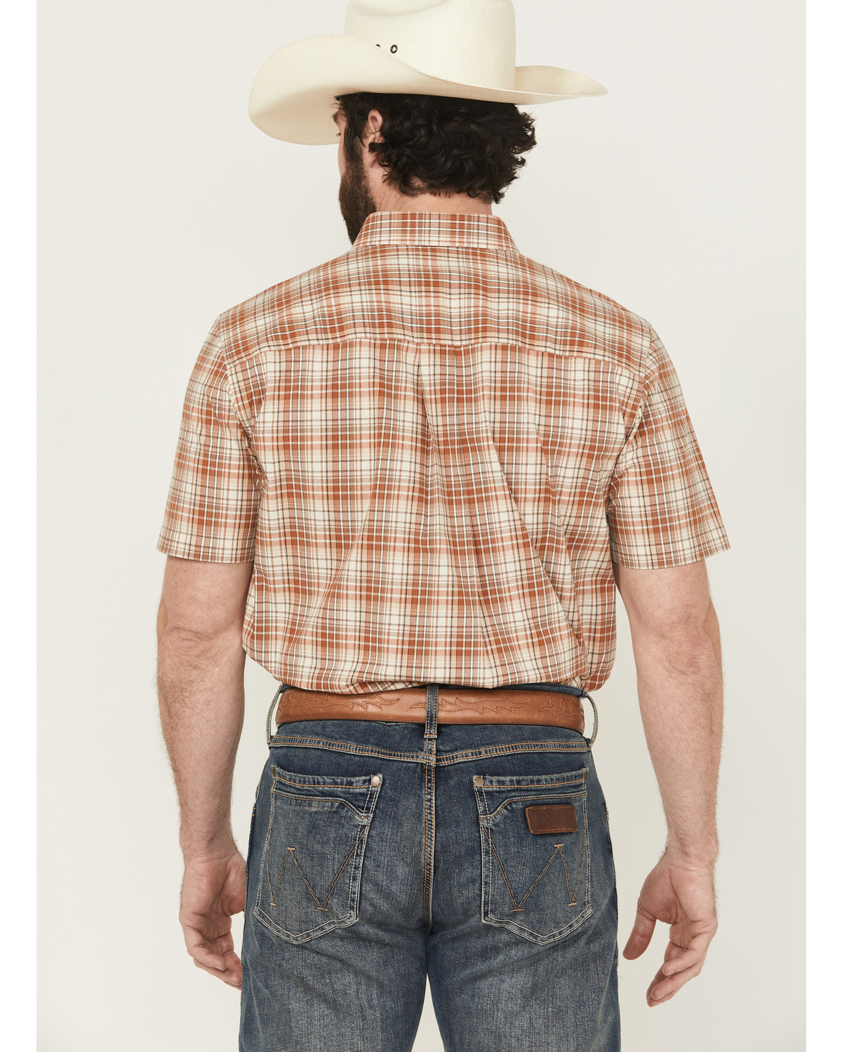 Cody James Men's Cowboy Chic Plaid Print Short Sleeve Button-Down Stre