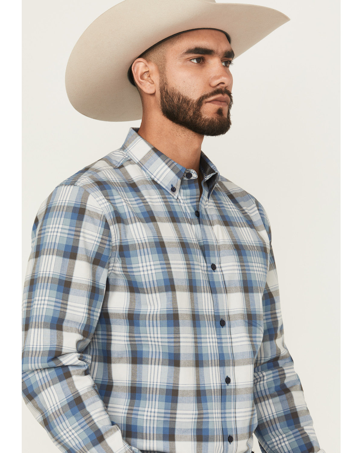 Cody James Men's Howdy Duty Plaid Print Long Sleeve Button-Down Wester