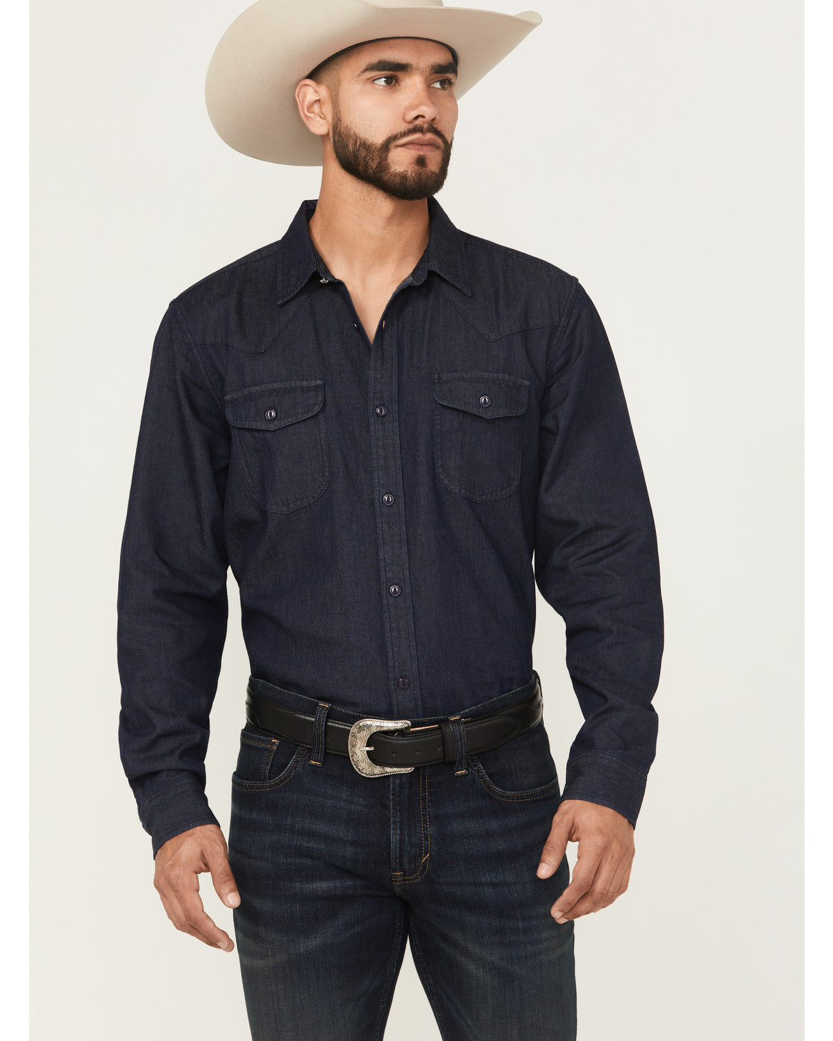 Cody James Black 1978® Men's Mamba Dark Wash Denim Long Sleeve Button-