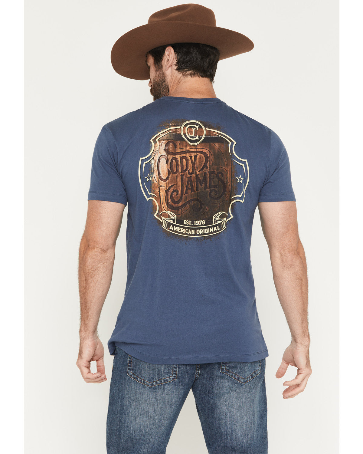 Cody James Men's Whiskey Barrel Logo Short Sleeve Graphic T-Shirt