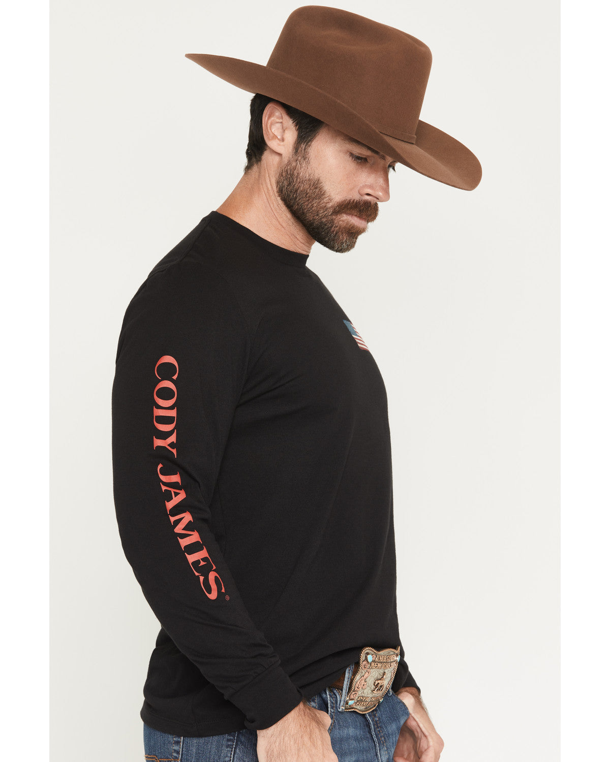Cody James Men's Americana Logo Long Sleeve Graphic T-Shirt