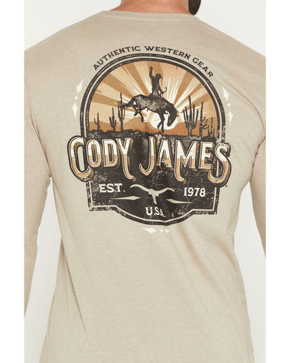 Cody James Men's Cowboy Sunset Long Sleeve Graphic T-Shirt