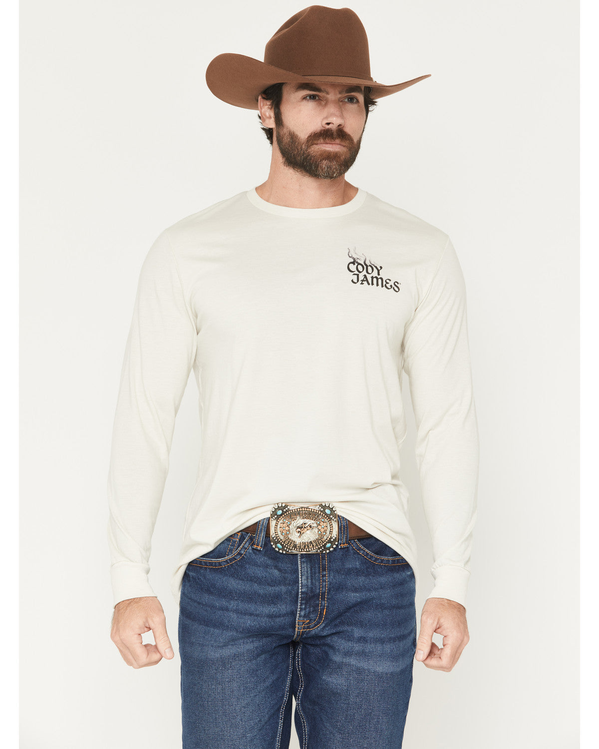 Cody James Men's Smoke Skeleton Long Sleeve Graphic T-Shirt