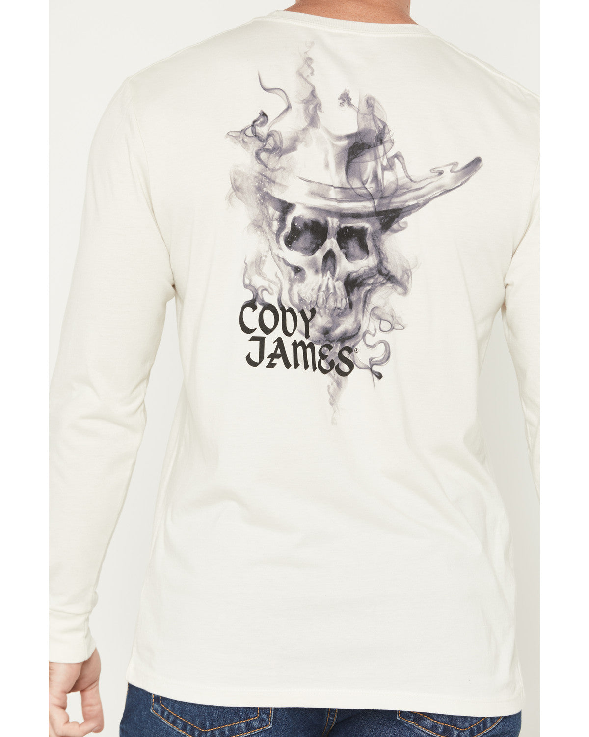 Cody James Men's Smoke Skeleton Long Sleeve Graphic T-Shirt