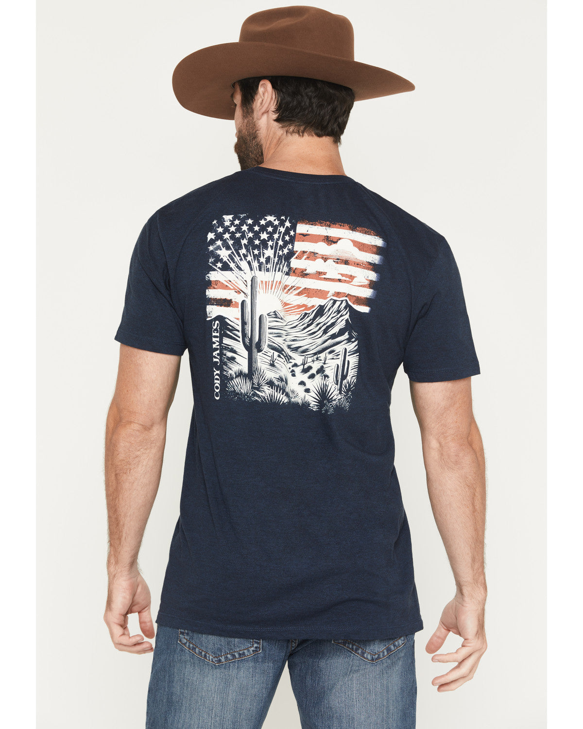 Cody James Men's Desert Flag Patriotic Short Sleeve Graphic T-Shirt