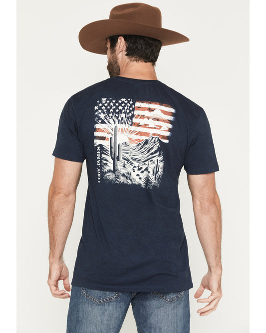 Cody James Men's Desert Flag Patriotic Short Sleeve Graphic T-Shirt