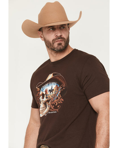 Cody James Men's Scenic Skull Head Short Sleeve Graphic T-Shirt