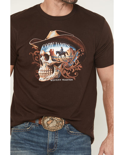 Cody James Men's Scenic Skull Head Short Sleeve Graphic T-Shirt