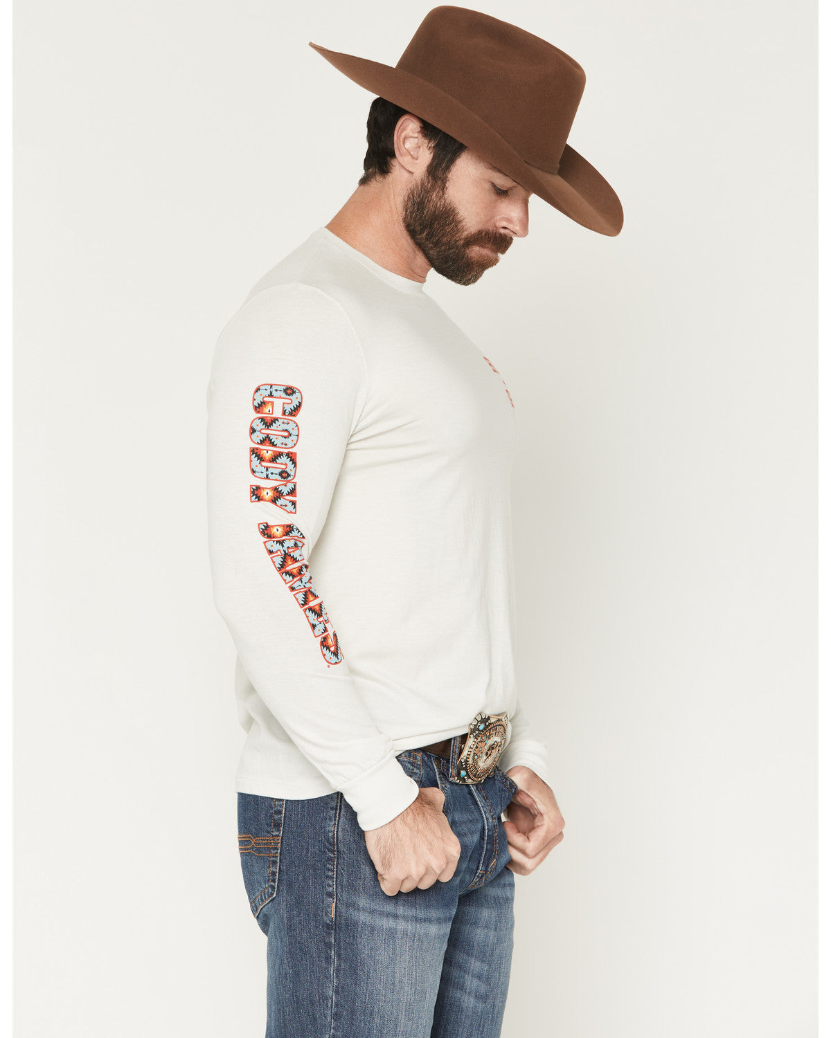 Cody James Men's Southwestern Logo Long Sleeve Graphic T-Shirt