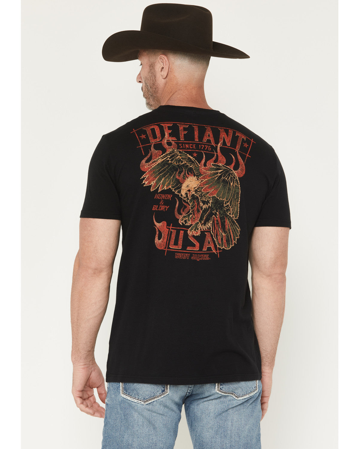 Cody James Men's Honor and Glory Eagle Embroidered Short Sleeve Graphi