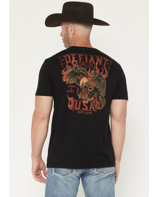 Cody James Men's Honor and Glory Eagle Embroidered Short Sleeve Graphi