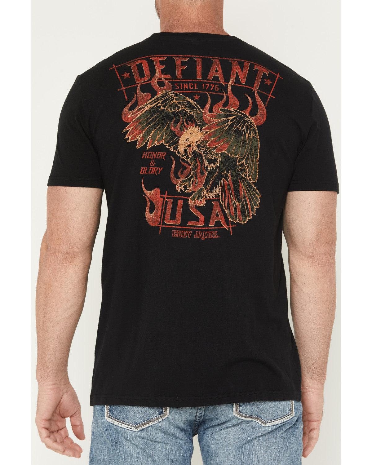 Cody James Men's Honor and Glory Eagle Embroidered Short Sleeve Graphi
