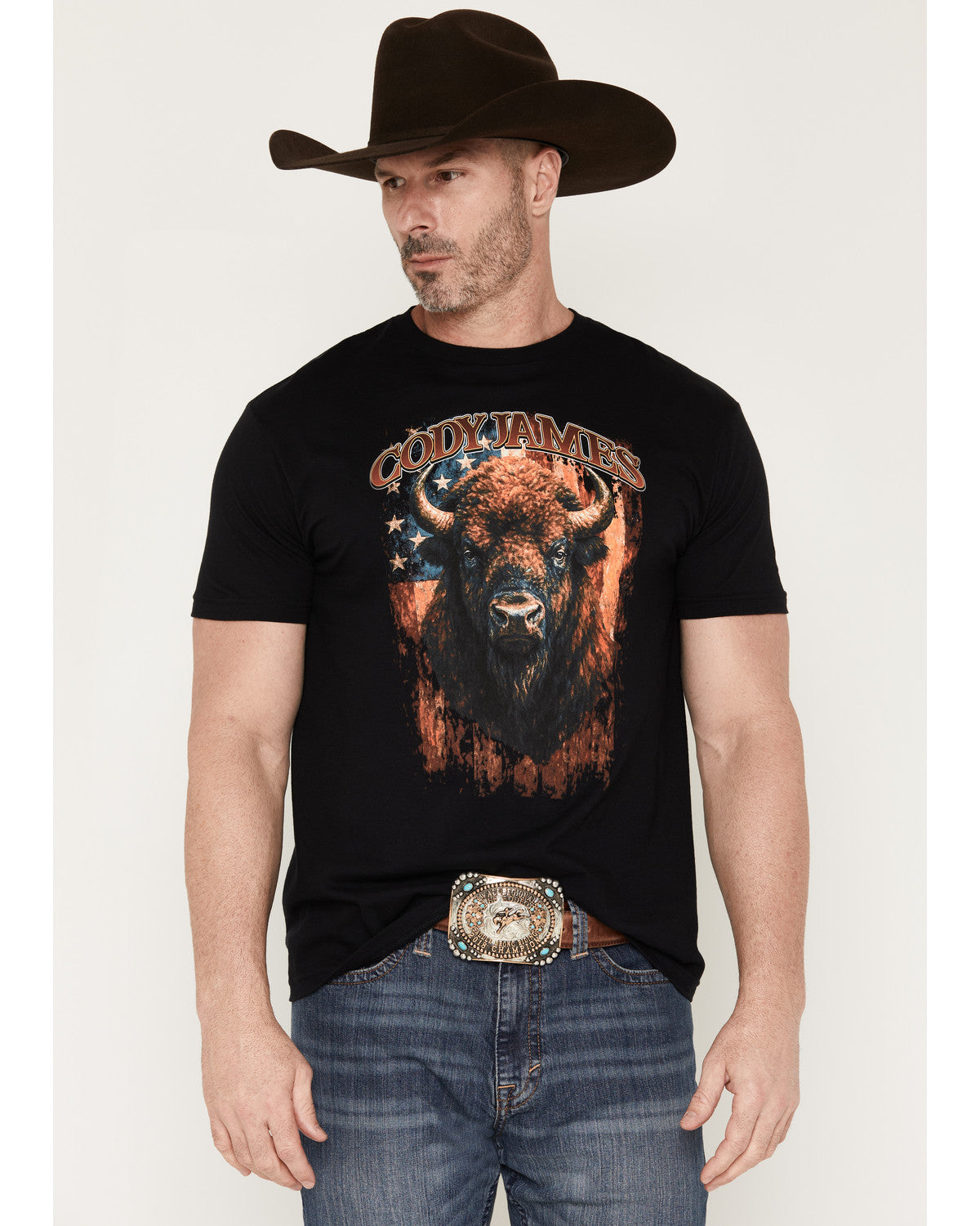 Cody James Men's Americana Bull Short Sleeve Graphic T-Shirt