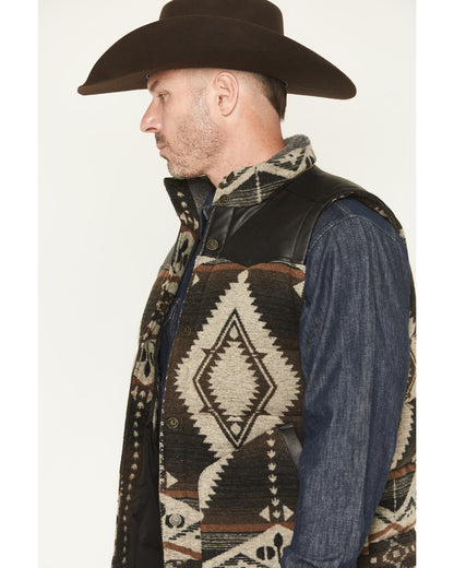 Cody James Men's Southwestern Print Flannel Insulated Vest