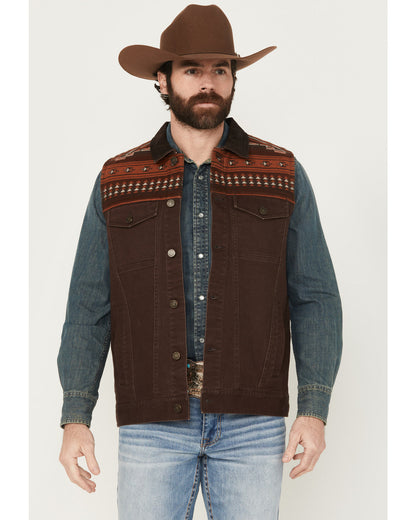 Cody James Men's Iroquois Southwestern Trucker Vest