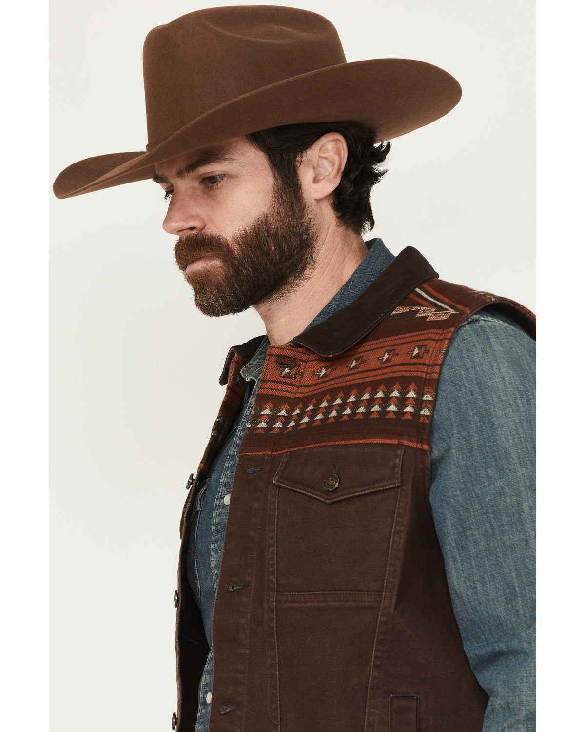 Cody James Men's Iroquois Southwestern Trucker Vest
