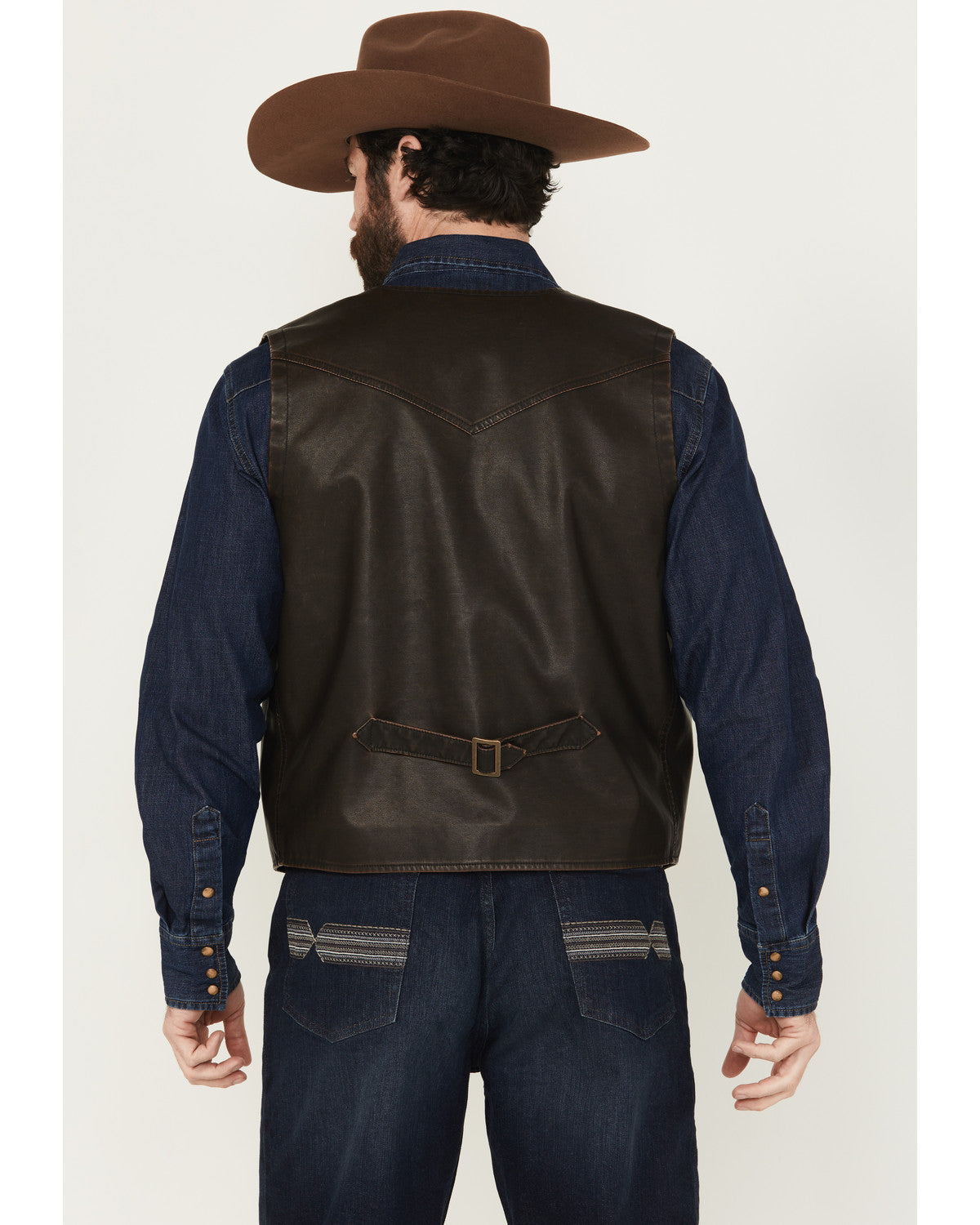 Cody James Men's Durango Button-Down Faux Leather Vest