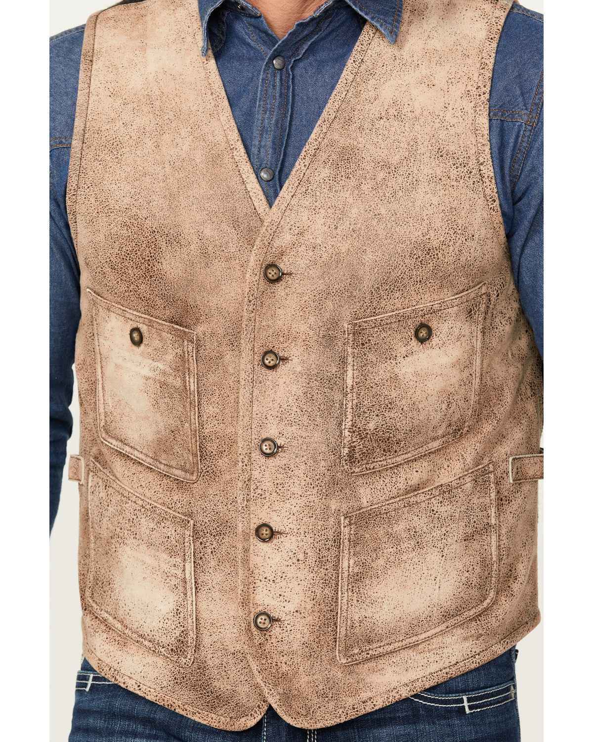 Cody James Men's White Buffalo Suede Vest