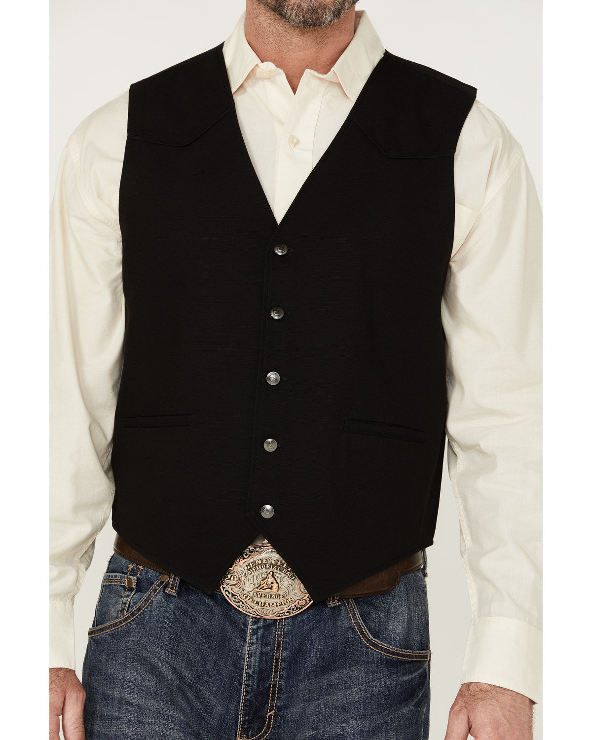 Cody James Men's Highlands Slub Button-Front Western Vest