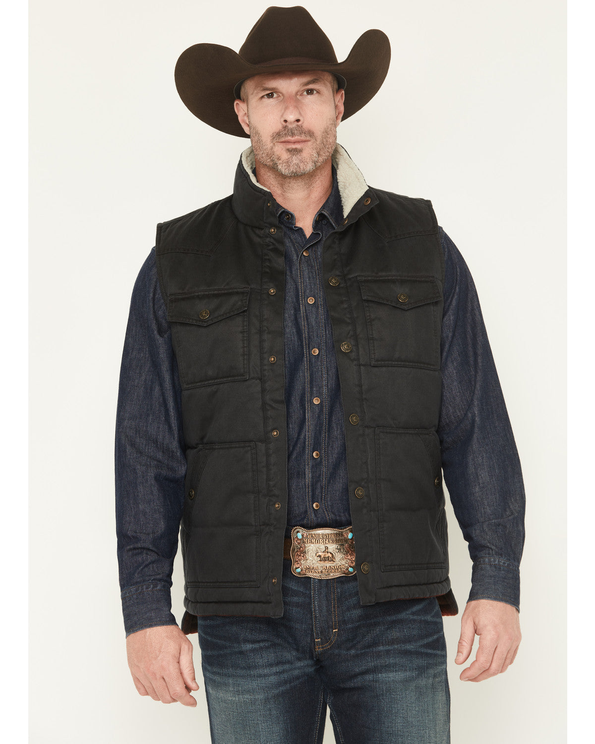 Cody James Men's Oil Slick Snap Lined Vest - Big
