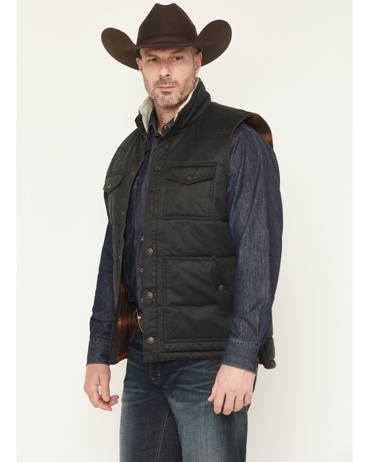 Cody James Men's Oil Slick Snap Lined Vest - Big