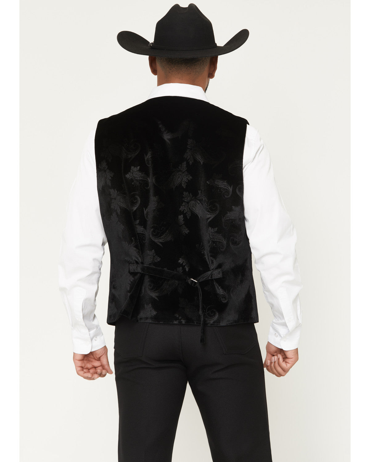 Cody James Men's Velvet Paisley Print Western Dress Vest