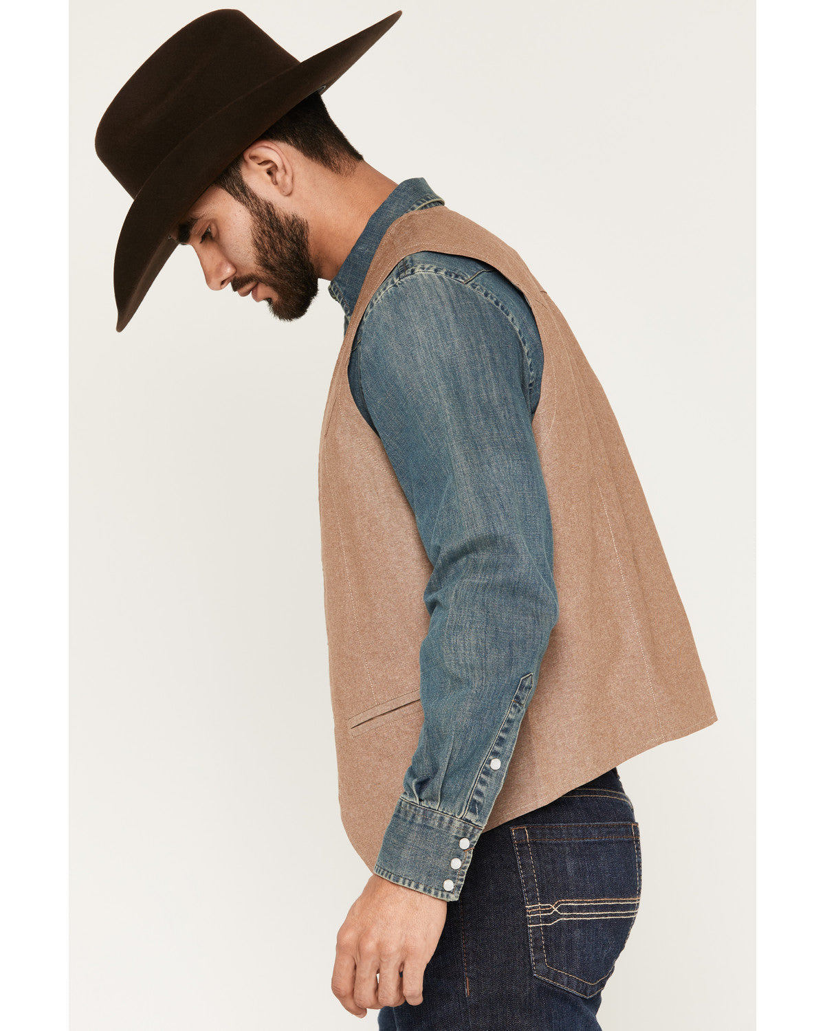 Cody James Men's Chambray Button-Down Vest