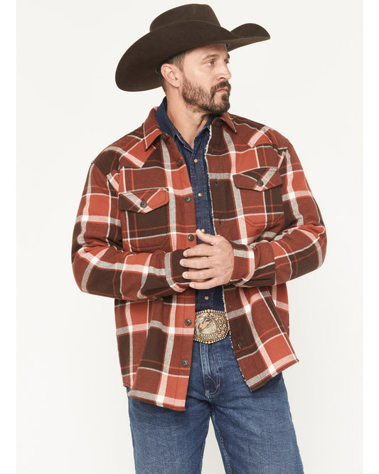 Cody James Men's Baxter Sherpa Lined Plaid Print Flannel Shirt Jacket