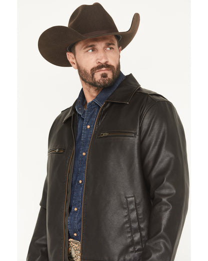 Cody James Men's Faux Leather Moto Jacket - Tall