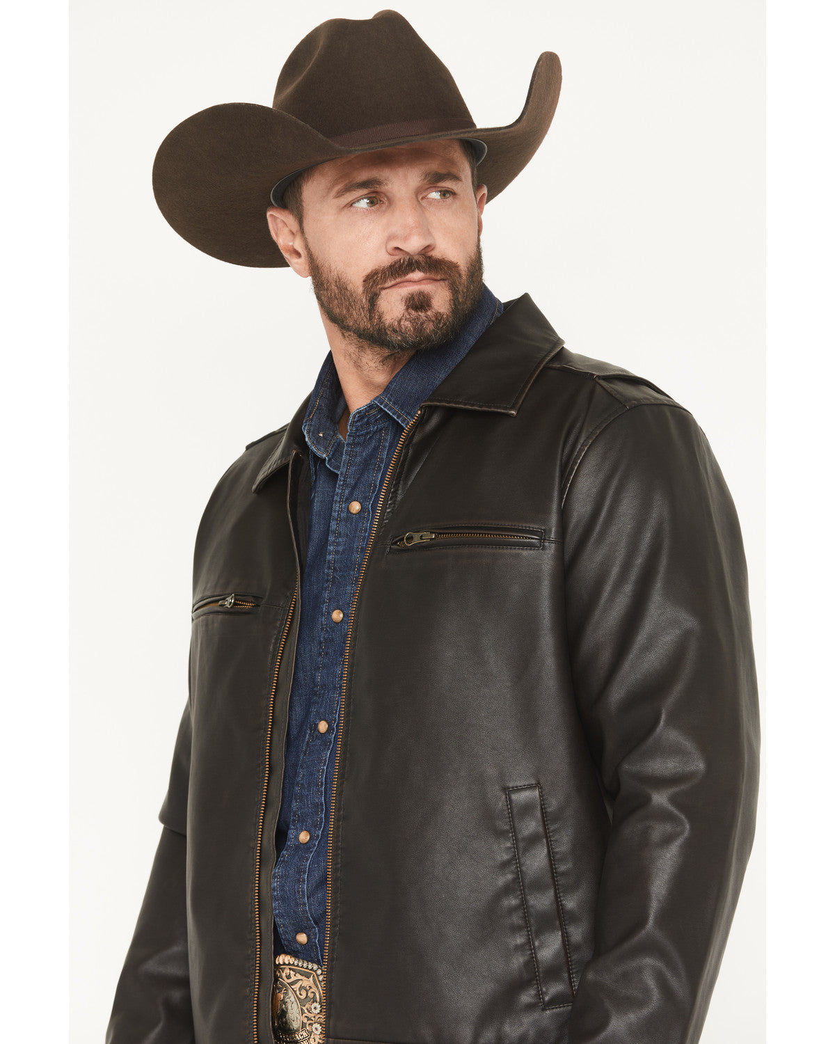 Cody James Men's Faux Leather Moto Jacket