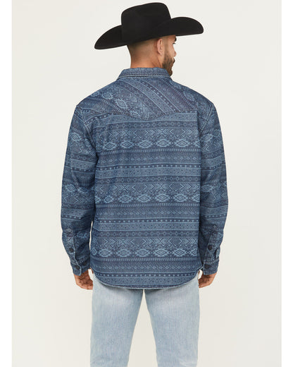 Cody James Men's Tonal Southwestern Print Fleece Lined Shirt Jacket