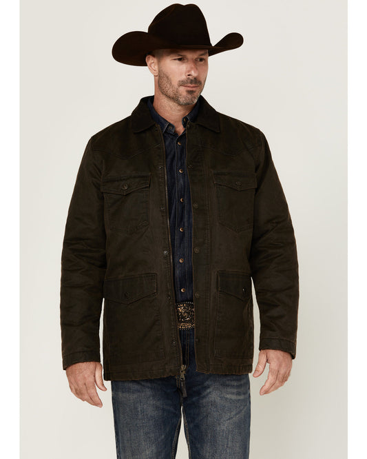 Cody James Men's Road Dust Washed Oil Skin Long Jacket - Big