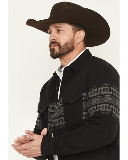 Cody James Men's Southwestern Border Print Sherpa Lined Flannel Shirt