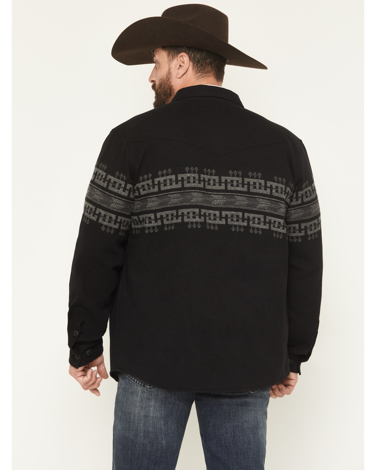 Cody James Men's Southwestern Border Print Sherpa Lined Flannel Shirt