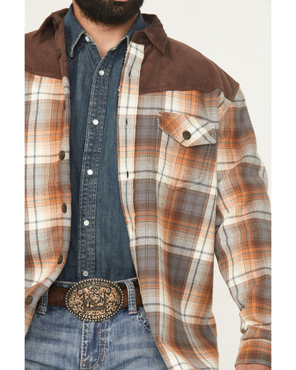Cody James Men's Plaid Print Flannel Sherpa Lined Shirt Jacket