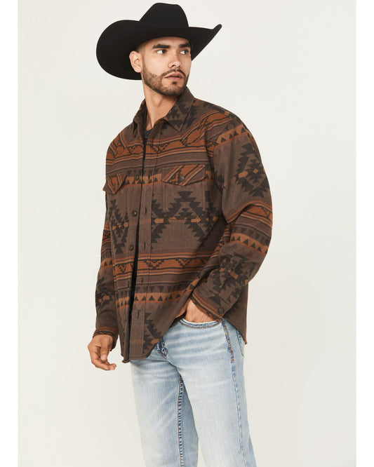 Cody James Men's Rosewell Southwestern Print Fleece Lined Shirt Jacket