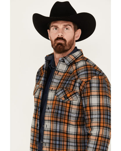 Cody James Men's Plaid Long Sleeve Button-Down Shirt Jacket